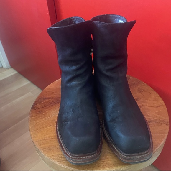 P. Monjo black suede square toe zip booties, Sz 39 EU Sz 8.5-9 US Pep Monjo Lola - Picture 3 of 10